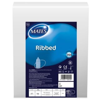 Mates Ribbed Condom BX144 Clinic Pack